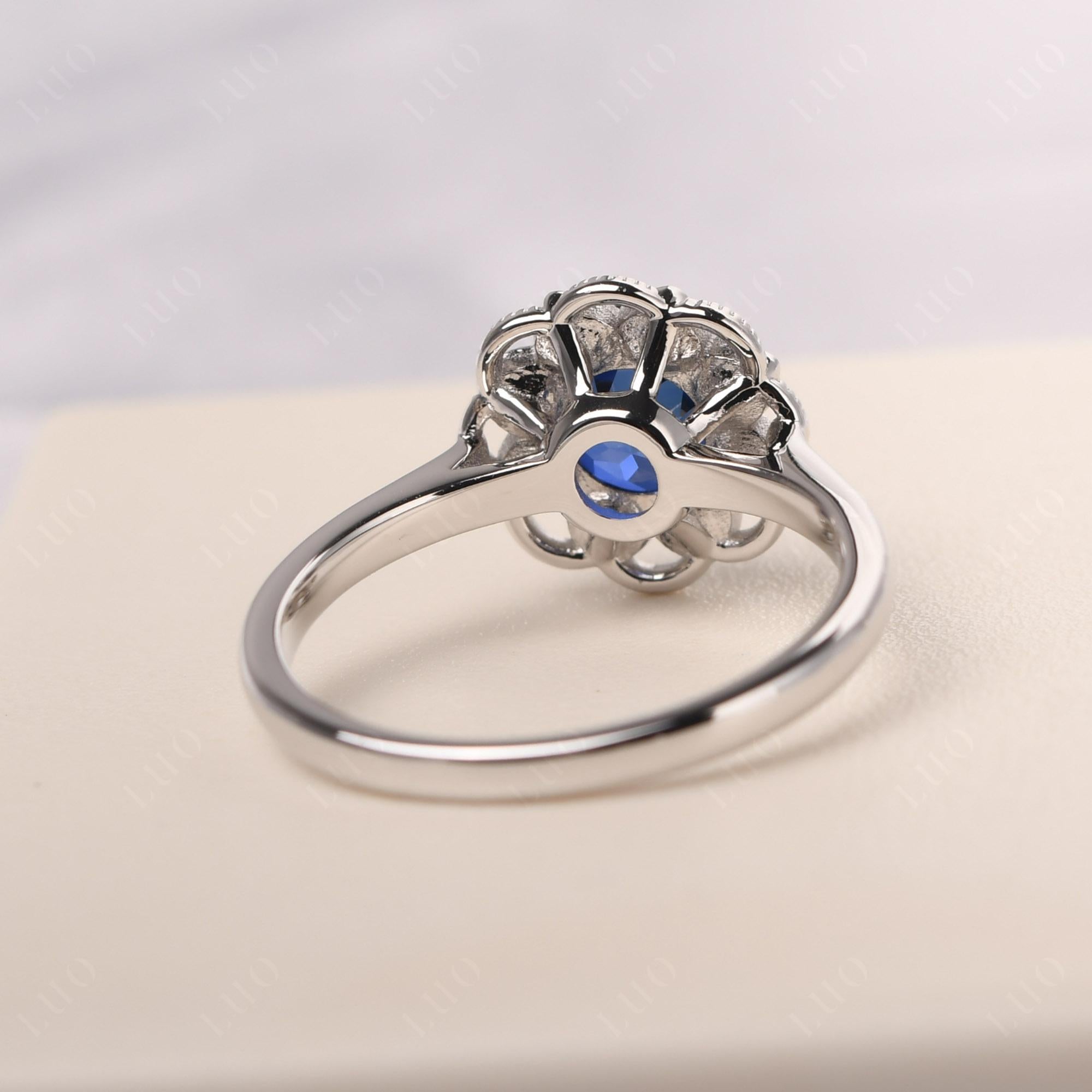 Sapphire Vintage Inspired Filigree Ring - LUO Jewelry