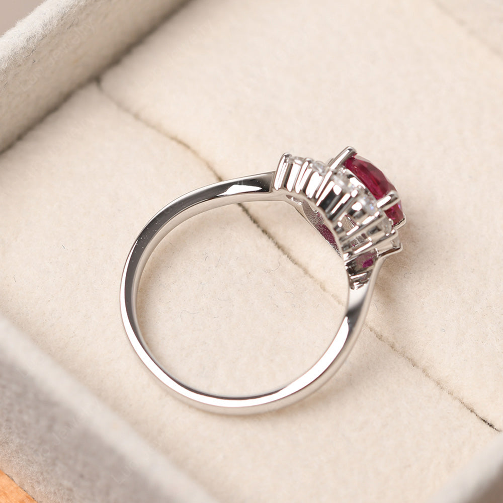 Spiral Halo Ruby Rings - LUO Jewelry