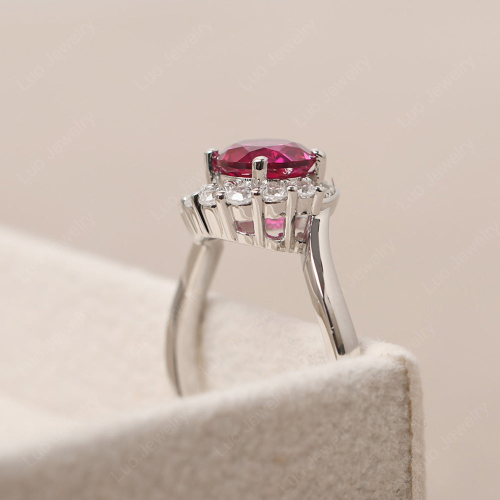Spiral Halo Ruby Rings - LUO Jewelry