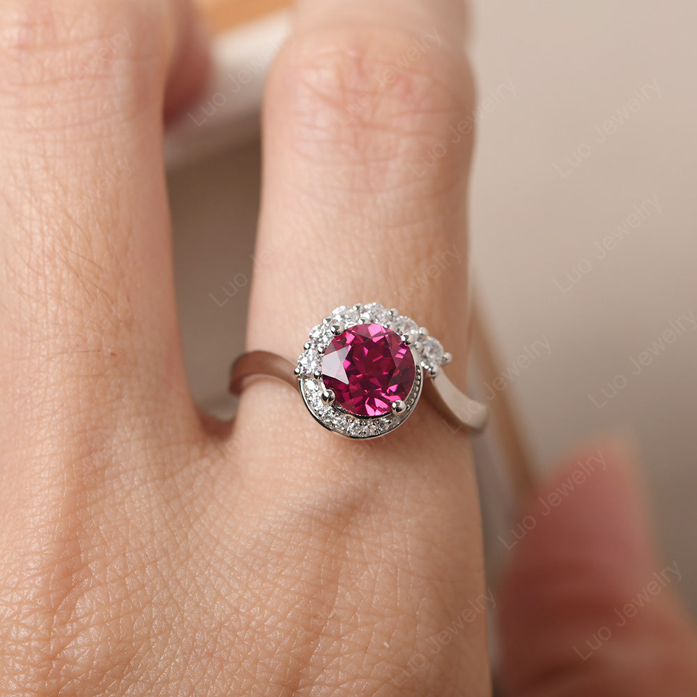 Spiral Halo Ruby Rings - LUO Jewelry