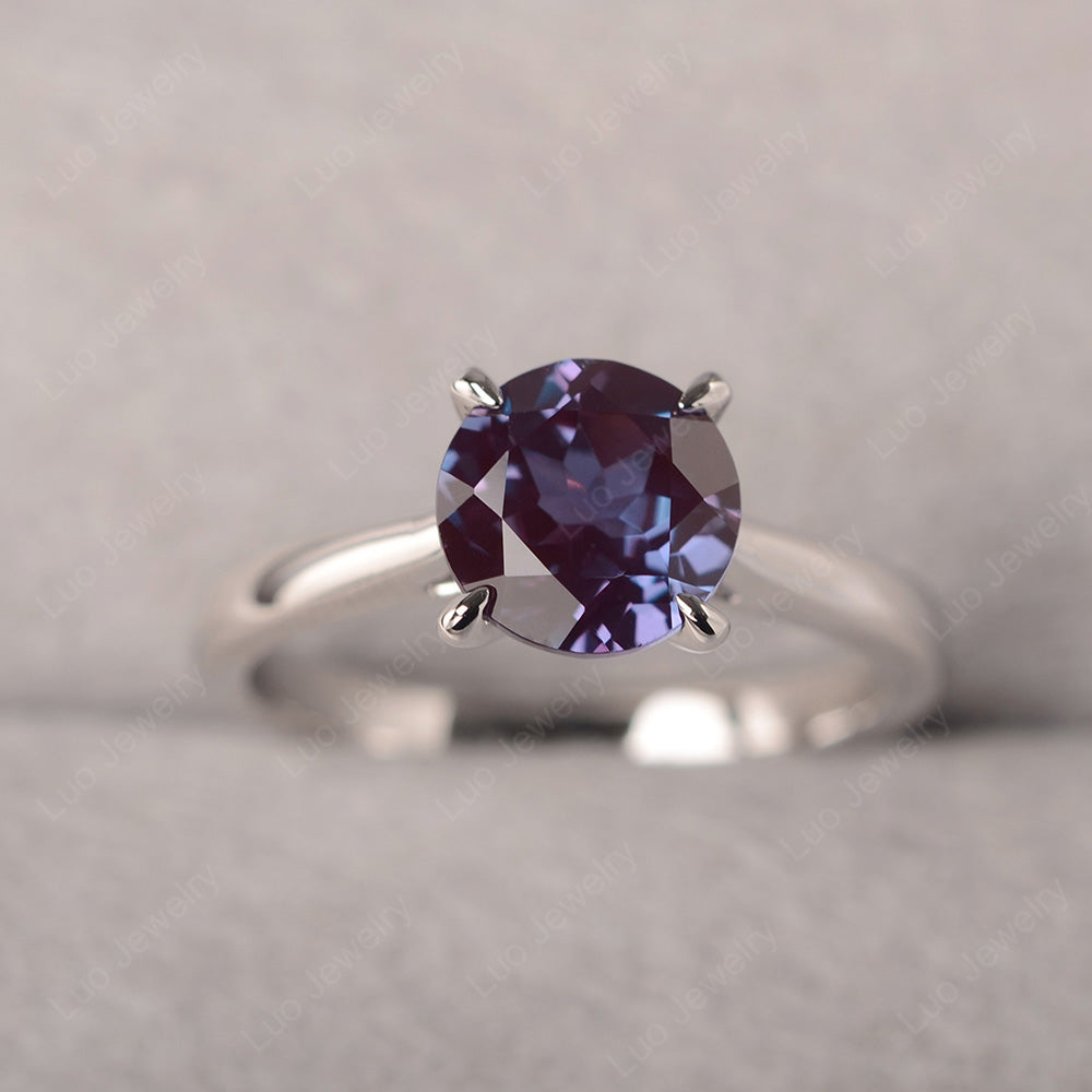 Alexandrite Cathedral Solitaire Engagement Ring - LUO Jewelry