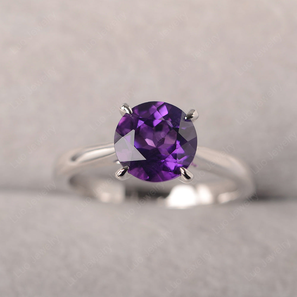 Amethyst Cathedral Solitaire Engagement Ring - LUO Jewelry