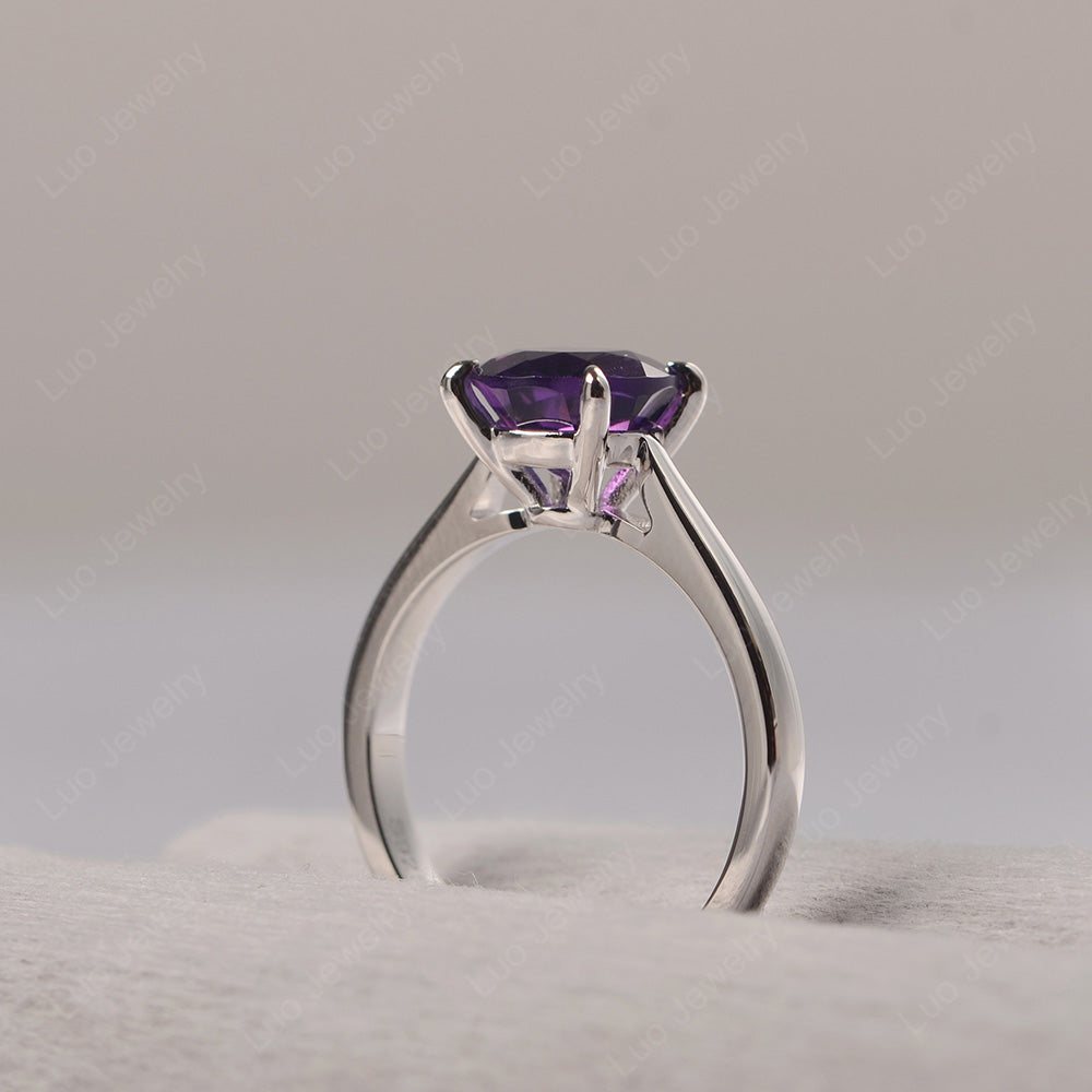 Amethyst Cathedral Solitaire Engagement Ring - LUO Jewelry