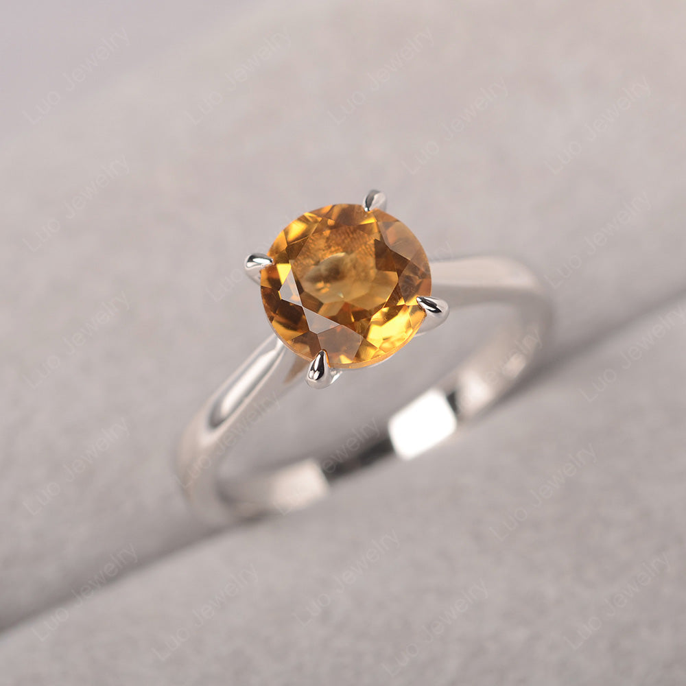 Citrine Cathedral Solitaire Engagement Ring - LUO Jewelry