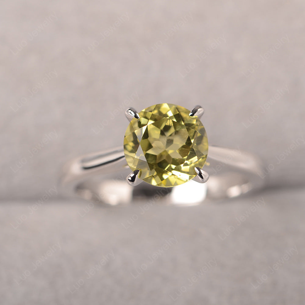 Lemon Quartz Cathedral Solitaire Engagement Ring - LUO Jewelry