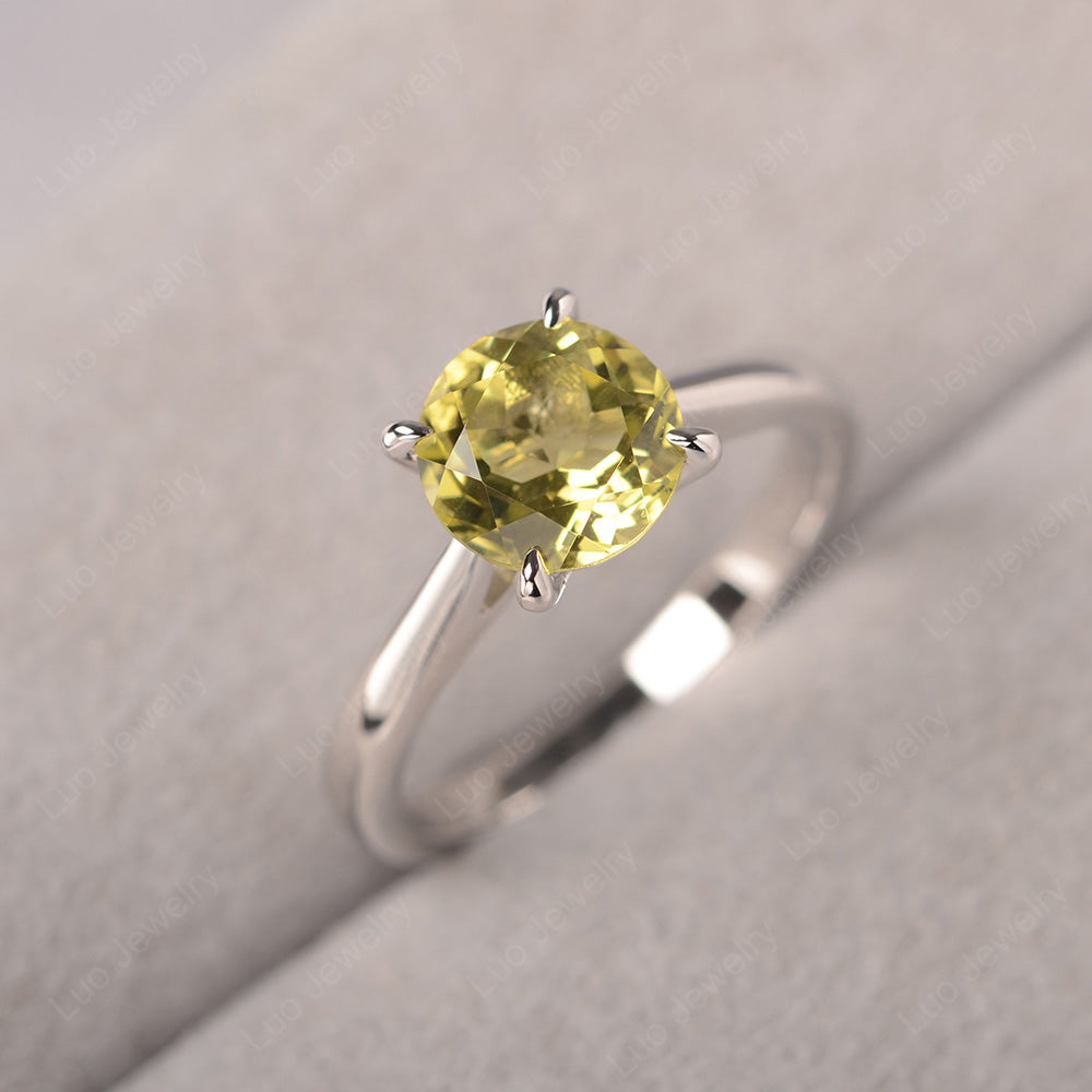 Lemon Quartz Cathedral Solitaire Engagement Ring - LUO Jewelry