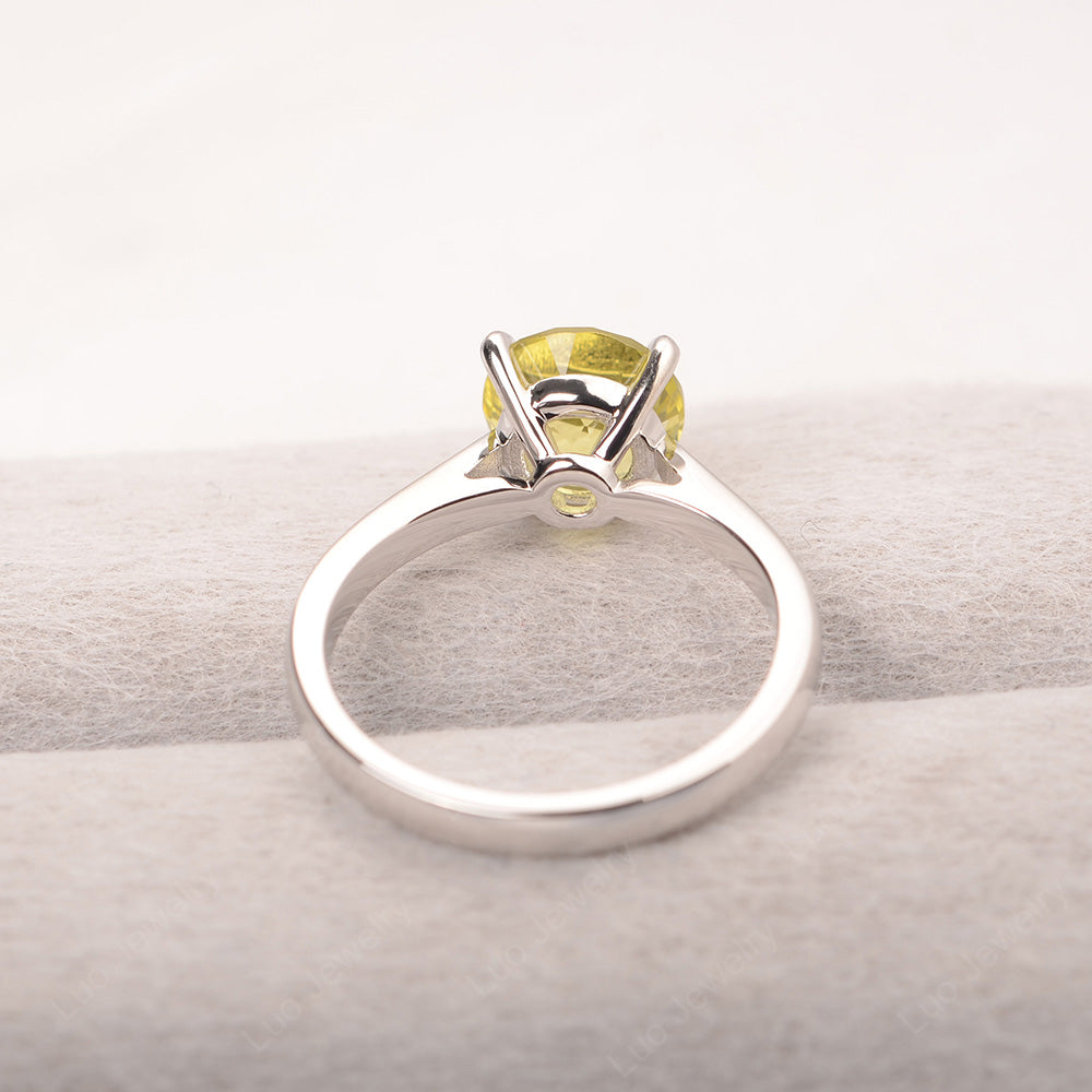 Lemon Quartz Cathedral Solitaire Engagement Ring - LUO Jewelry