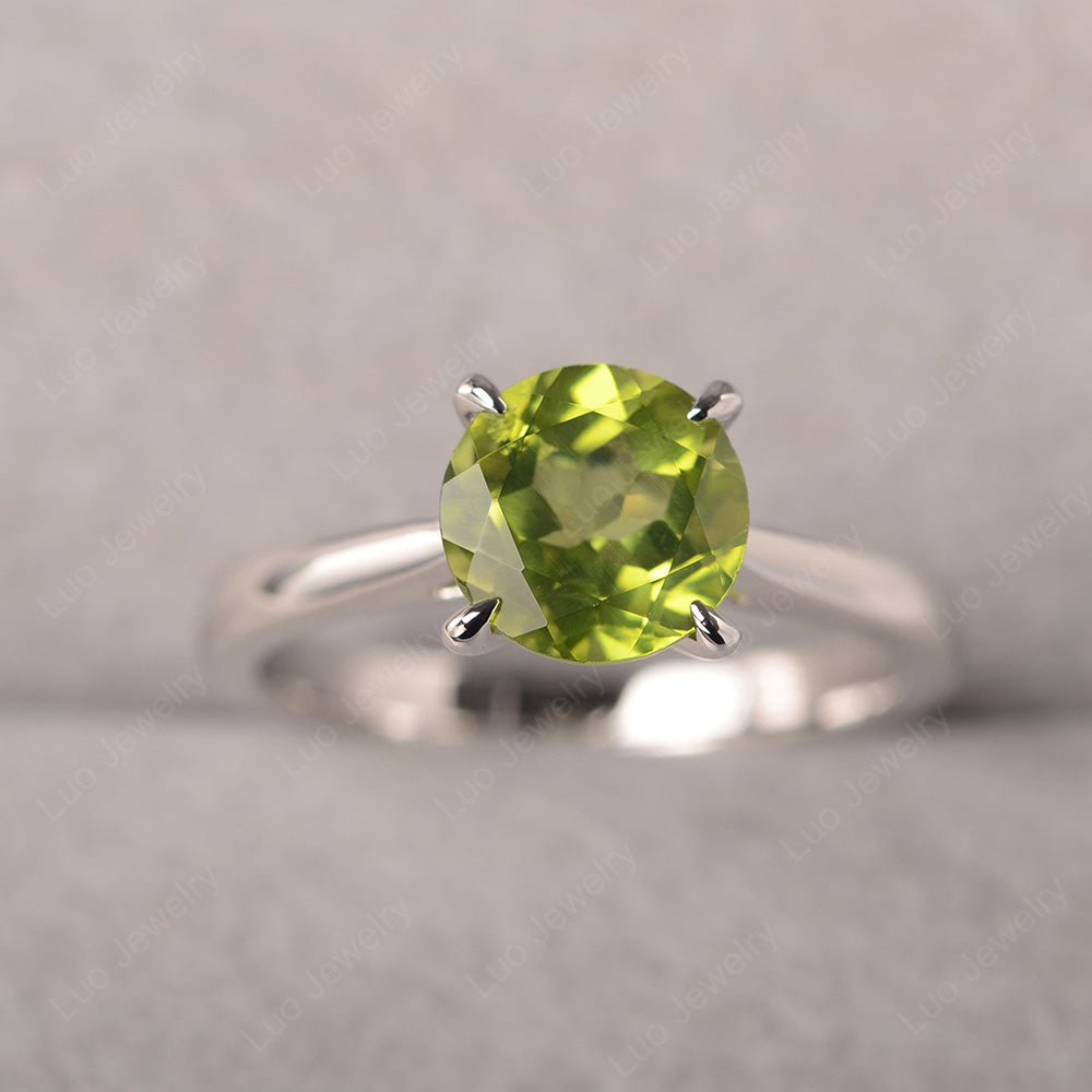 Peridot Cathedral Solitaire Engagement Ring - LUO Jewelry