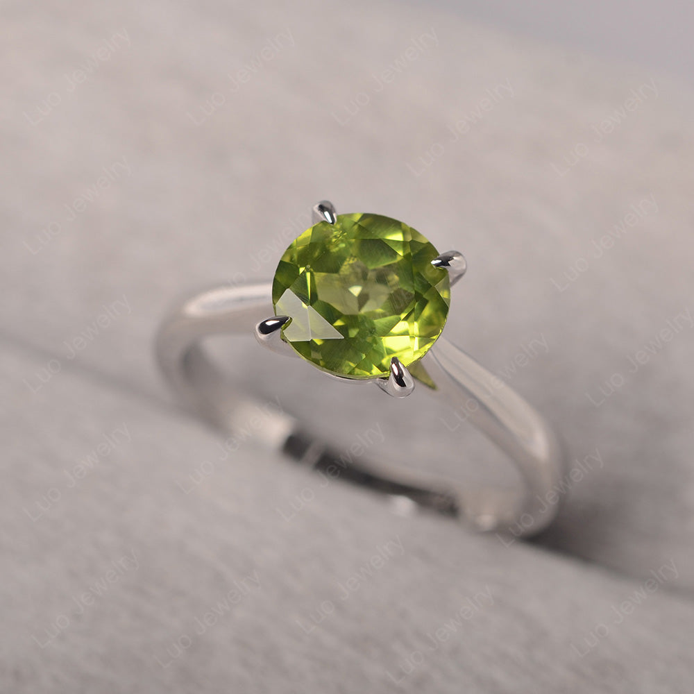 Peridot Cathedral Solitaire Engagement Ring - LUO Jewelry