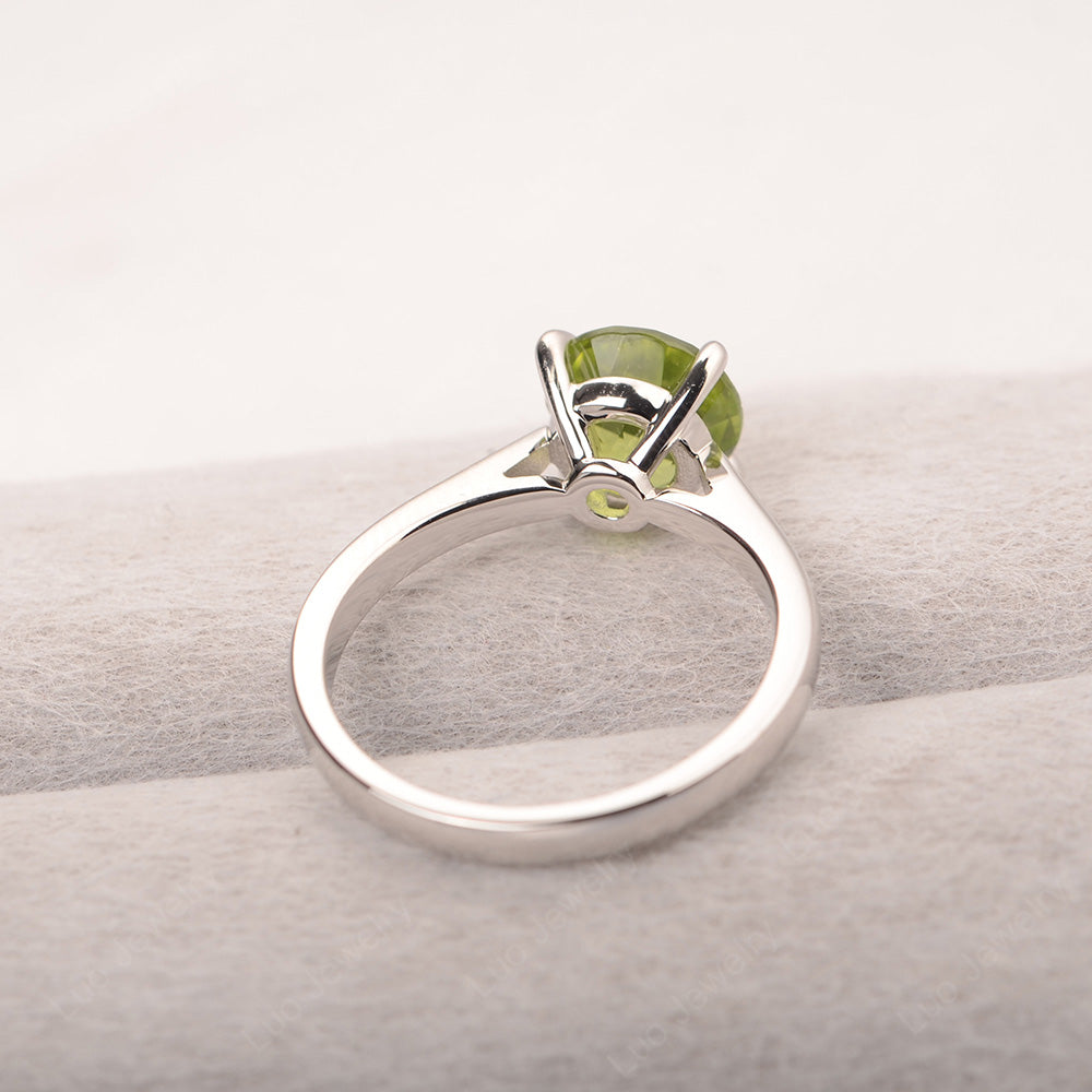 Peridot Cathedral Solitaire Engagement Ring - LUO Jewelry