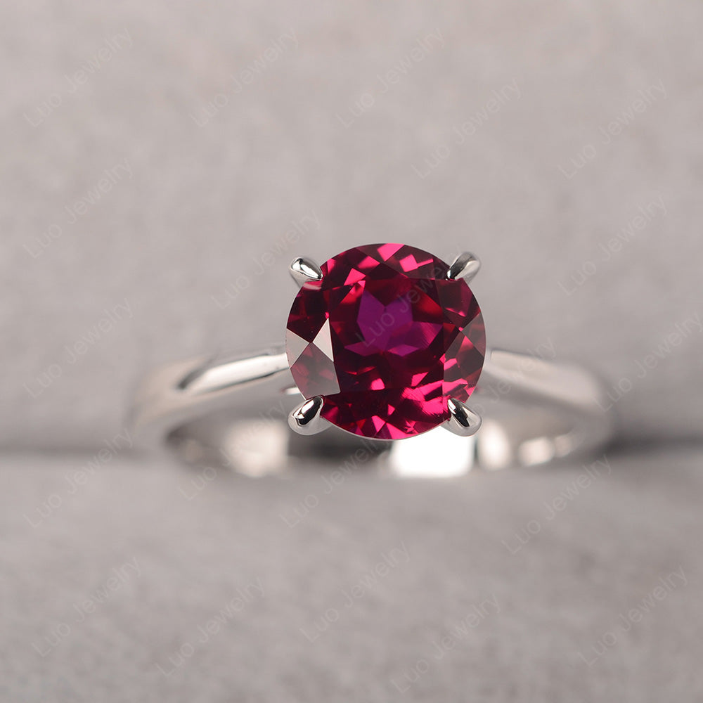 Ruby Cathedral Solitaire Engagement Ring - LUO Jewelry