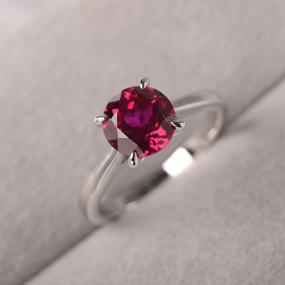 Ruby Cathedral Solitaire Engagement Ring - LUO Jewelry