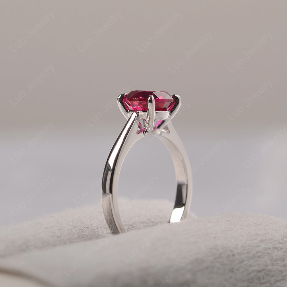 Ruby Cathedral Solitaire Engagement Ring - LUO Jewelry
