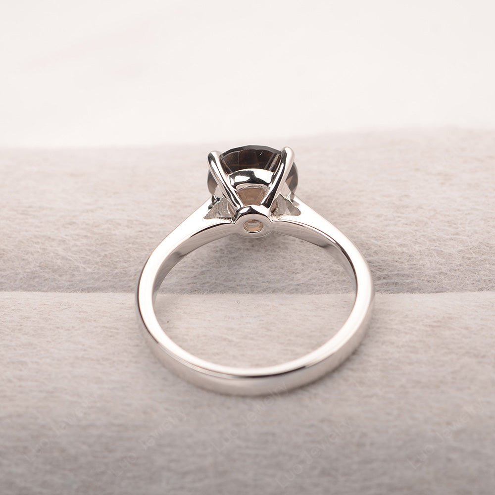 Smoky Quartz  Cathedral Solitaire Engagement Ring - LUO Jewelry
