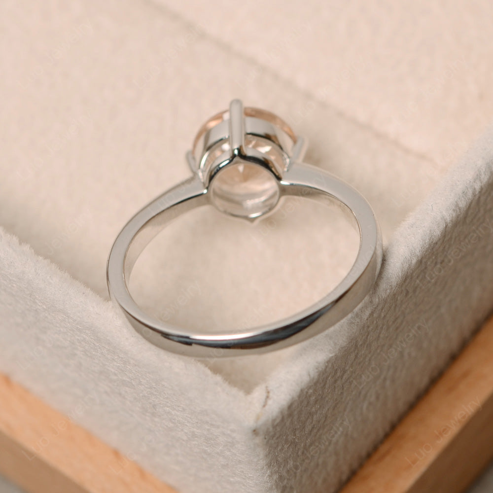 Round Cut Kite Set Morganite Solitaire Ring - LUO Jewelry