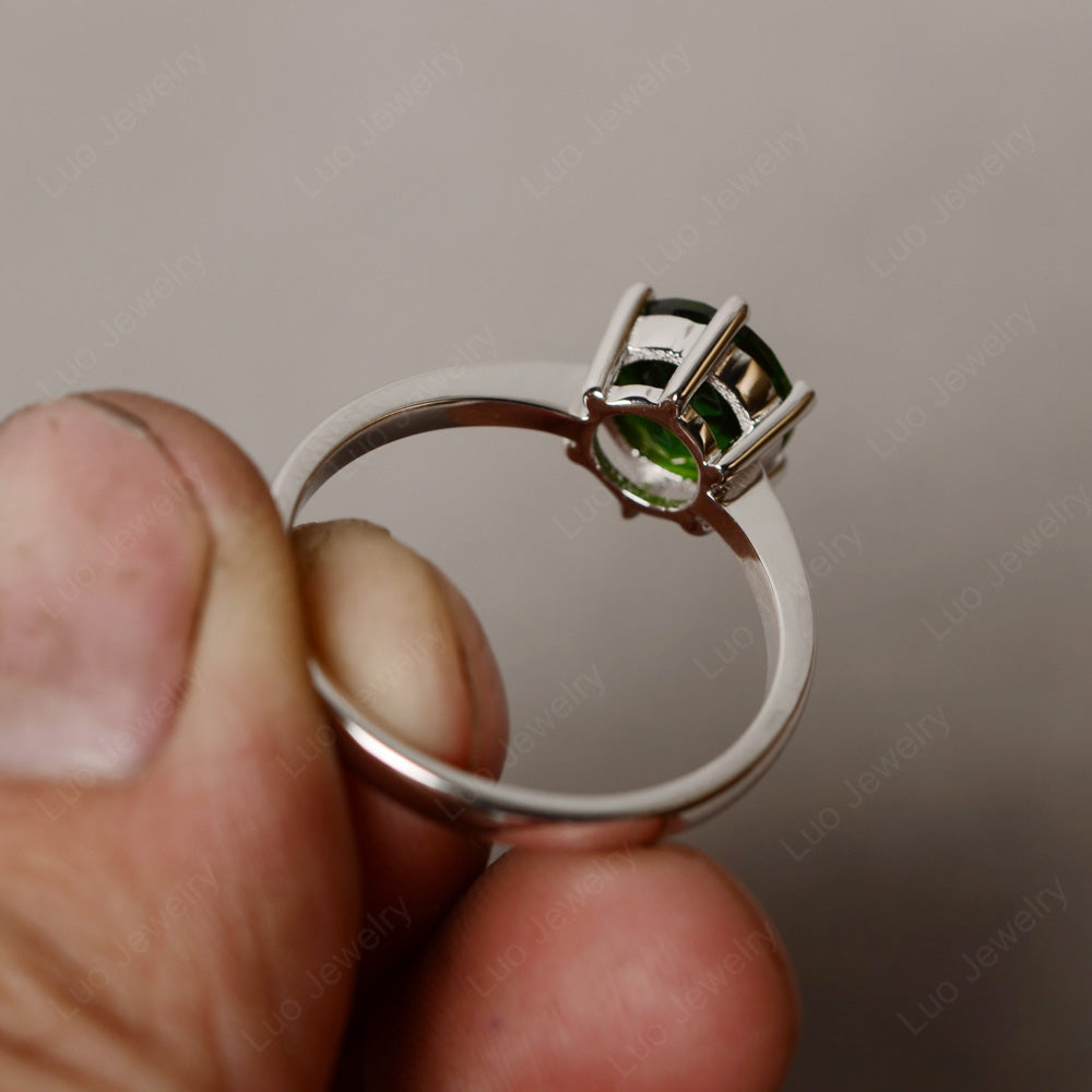 Six Prong Diopside Solitaire Ring For Women - LUO Jewelry