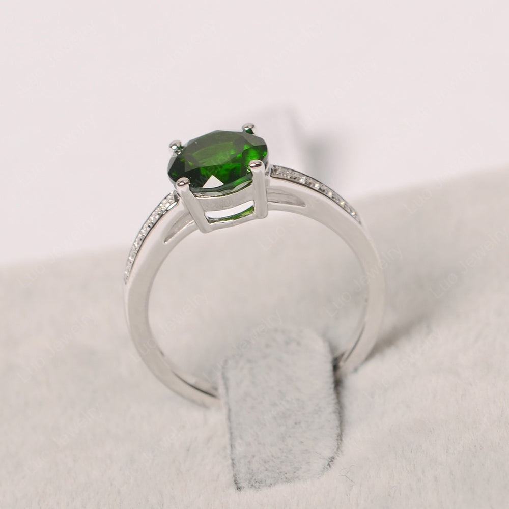 Round Cut Diopside Ring Yellow Gold - LUO Jewelry
