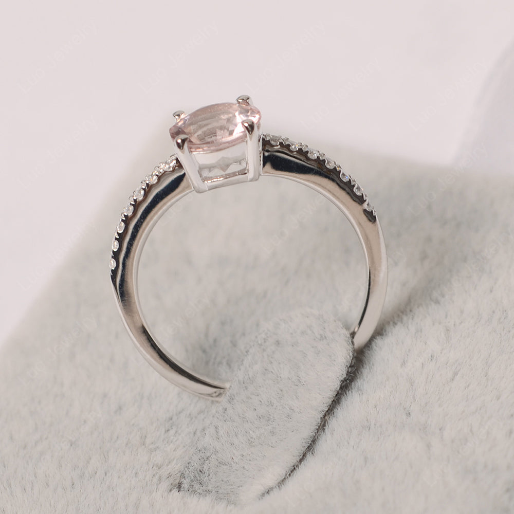 Round Cut Morganite Ring Yellow Gold - LUO Jewelry