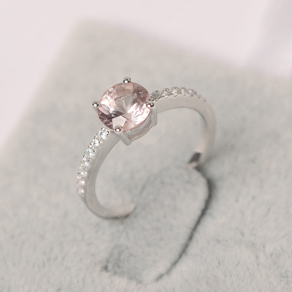 Round Cut Morganite Ring Yellow Gold - LUO Jewelry