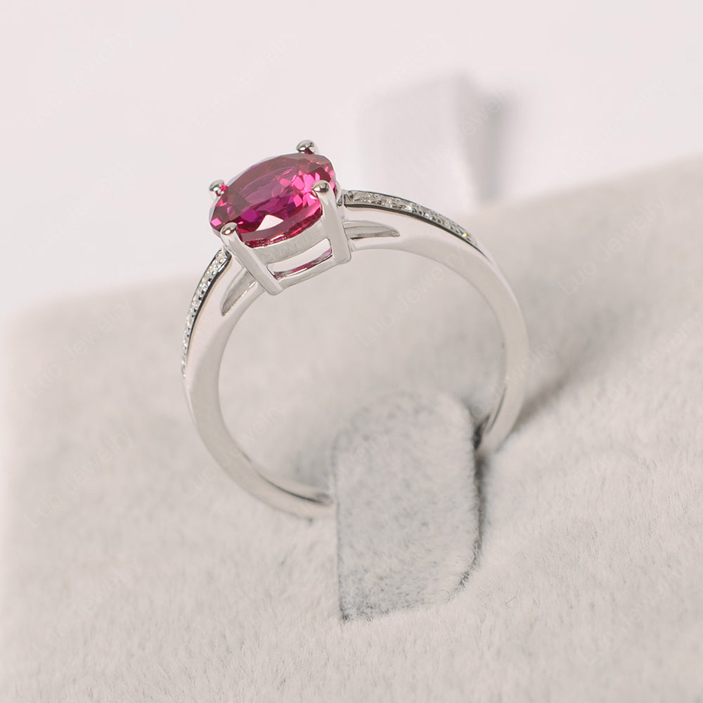 Round Cut Ruby Ring Yellow Gold - LUO Jewelry