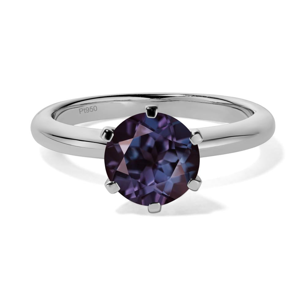 Lab Created Alexandrite Cathedral Engagement Ring - LUO Jewelry #metal_platinum