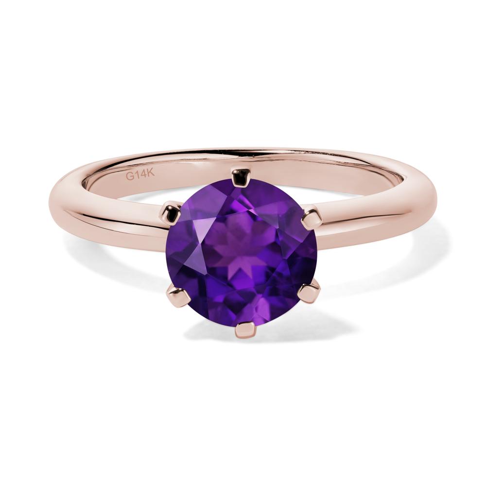Amethyst Cathedral Engagement Ring - LUO Jewelry #metal_14k rose gold