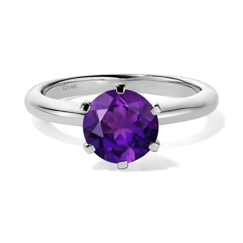 Amethyst Cathedral Engagement Ring - LUO Jewelry #metal_14k white gold