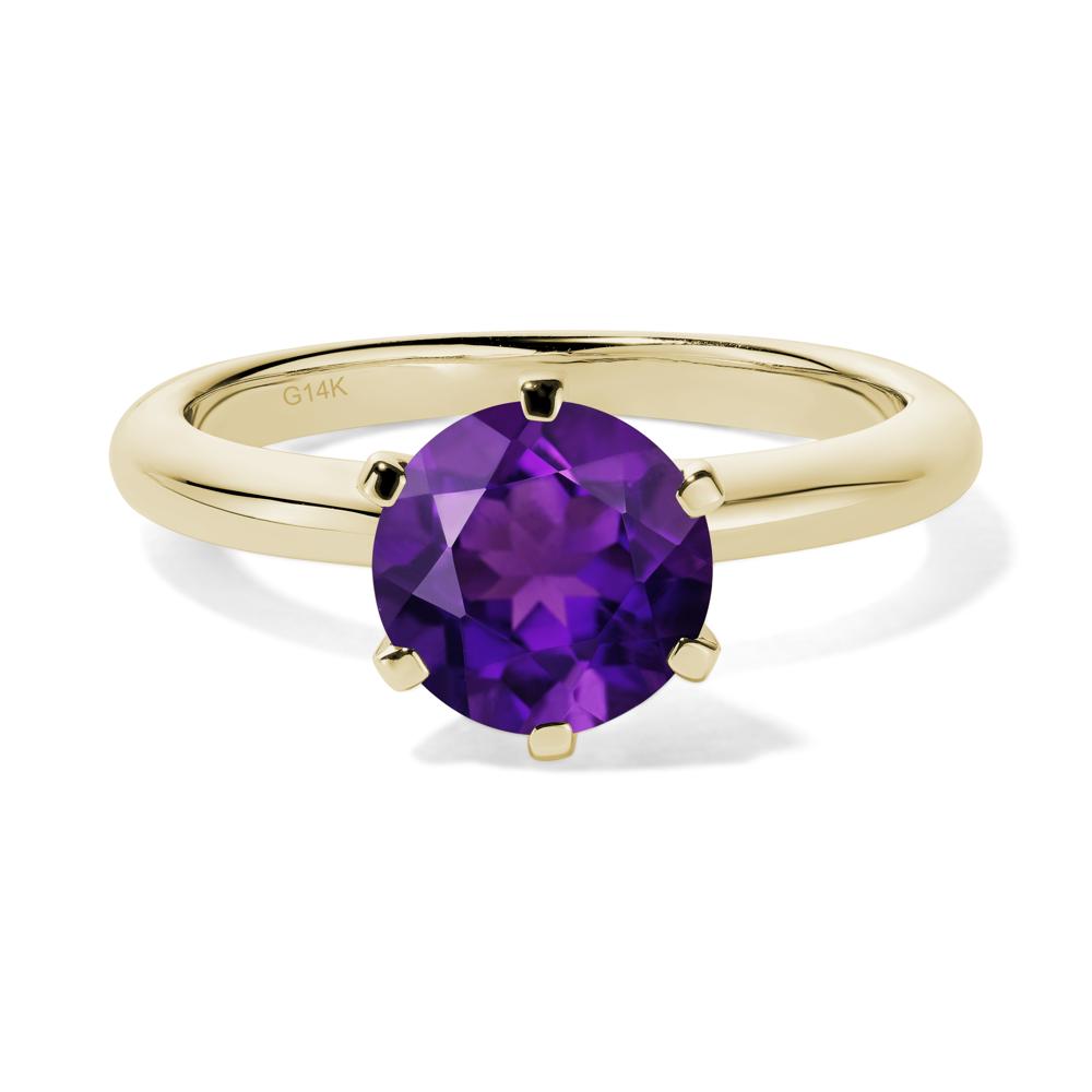Amethyst Cathedral Engagement Ring - LUO Jewelry #metal_14k yellow gold