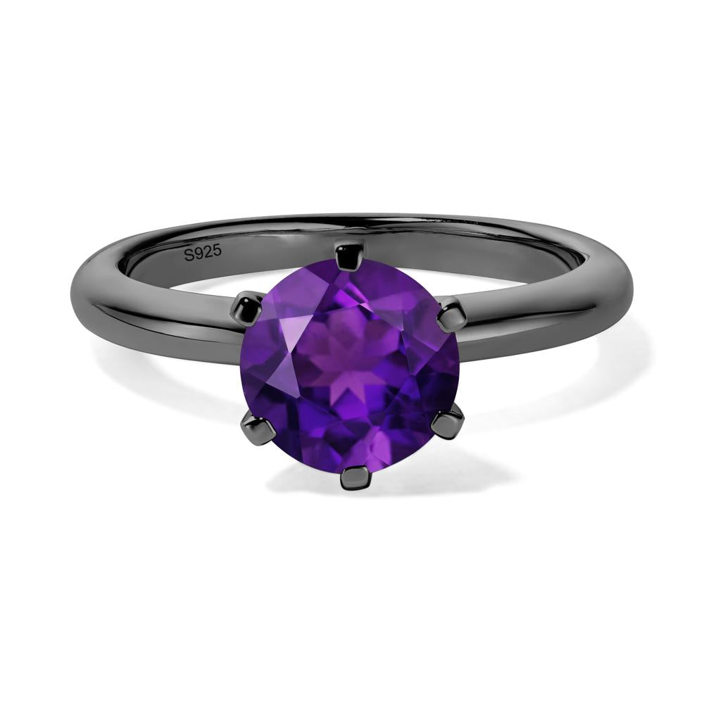 Amethyst Cathedral Engagement Ring - LUO Jewelry #metal_black finish sterling silver