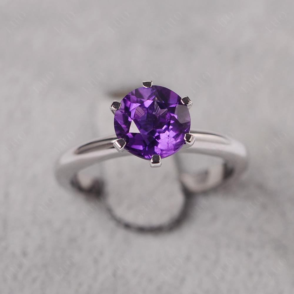 Amethyst Cathedral Engagement Ring - LUO Jewelry