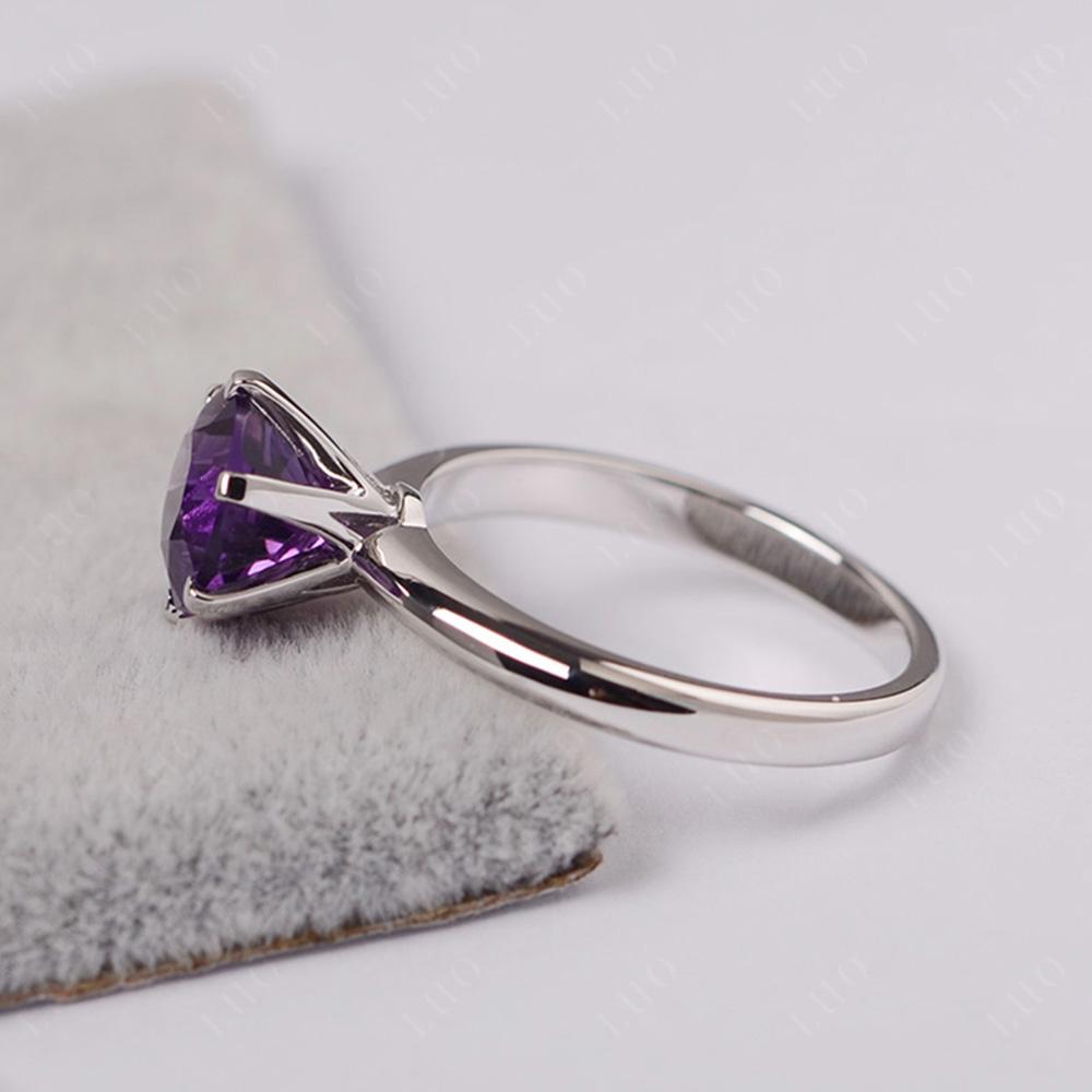 Amethyst 6 Prong Solitaire Engagement Ring - LUO Jewelry