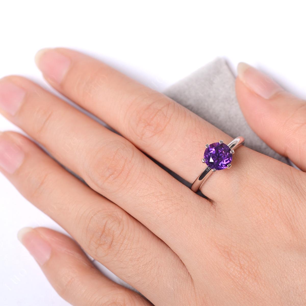Amethyst Cathedral Engagement Ring - LUO Jewelry
