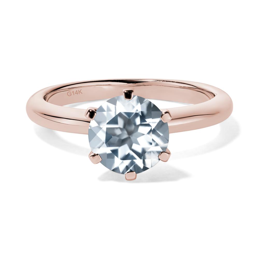 Aquamarine Cathedral Engagement Ring - LUO Jewelry #metal_14k rose gold