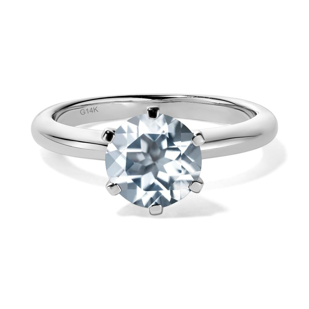 Aquamarine Cathedral Engagement Ring - LUO Jewelry #metal_14k white gold