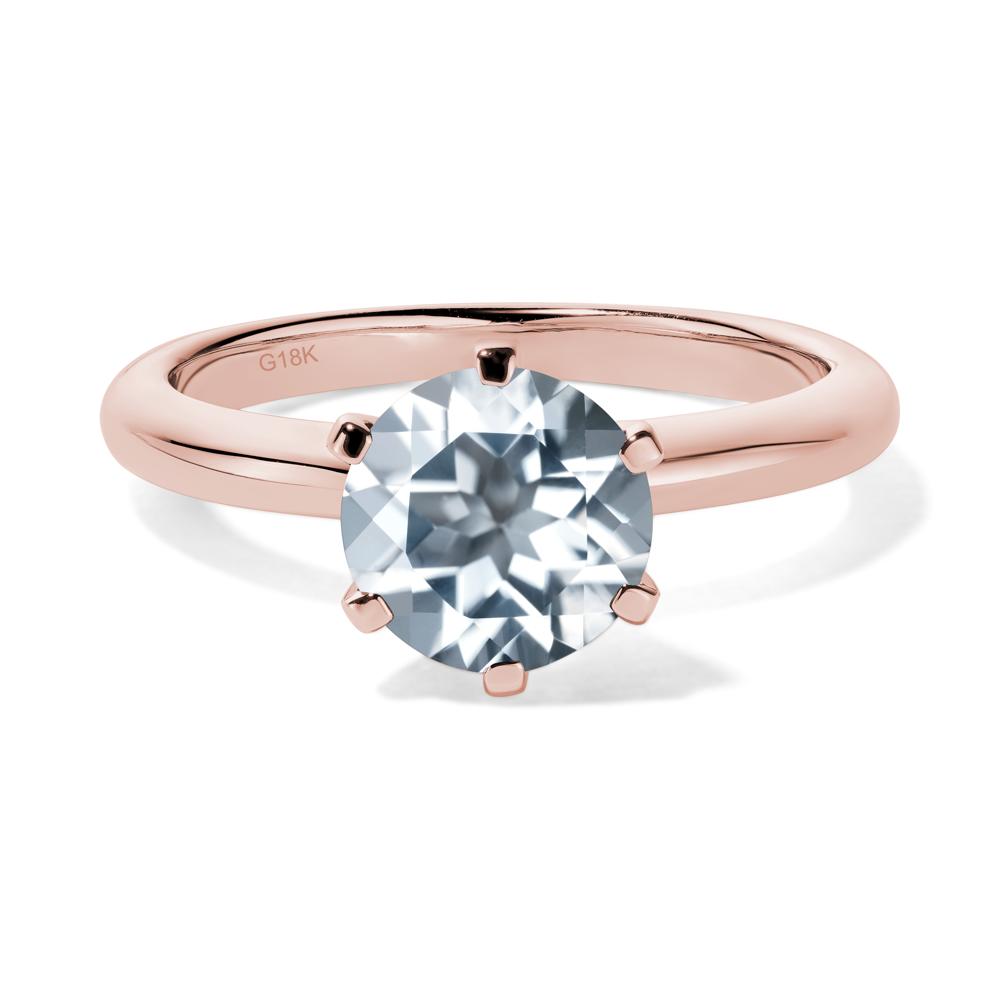 Aquamarine Cathedral Engagement Ring - LUO Jewelry #metal_18k rose gold