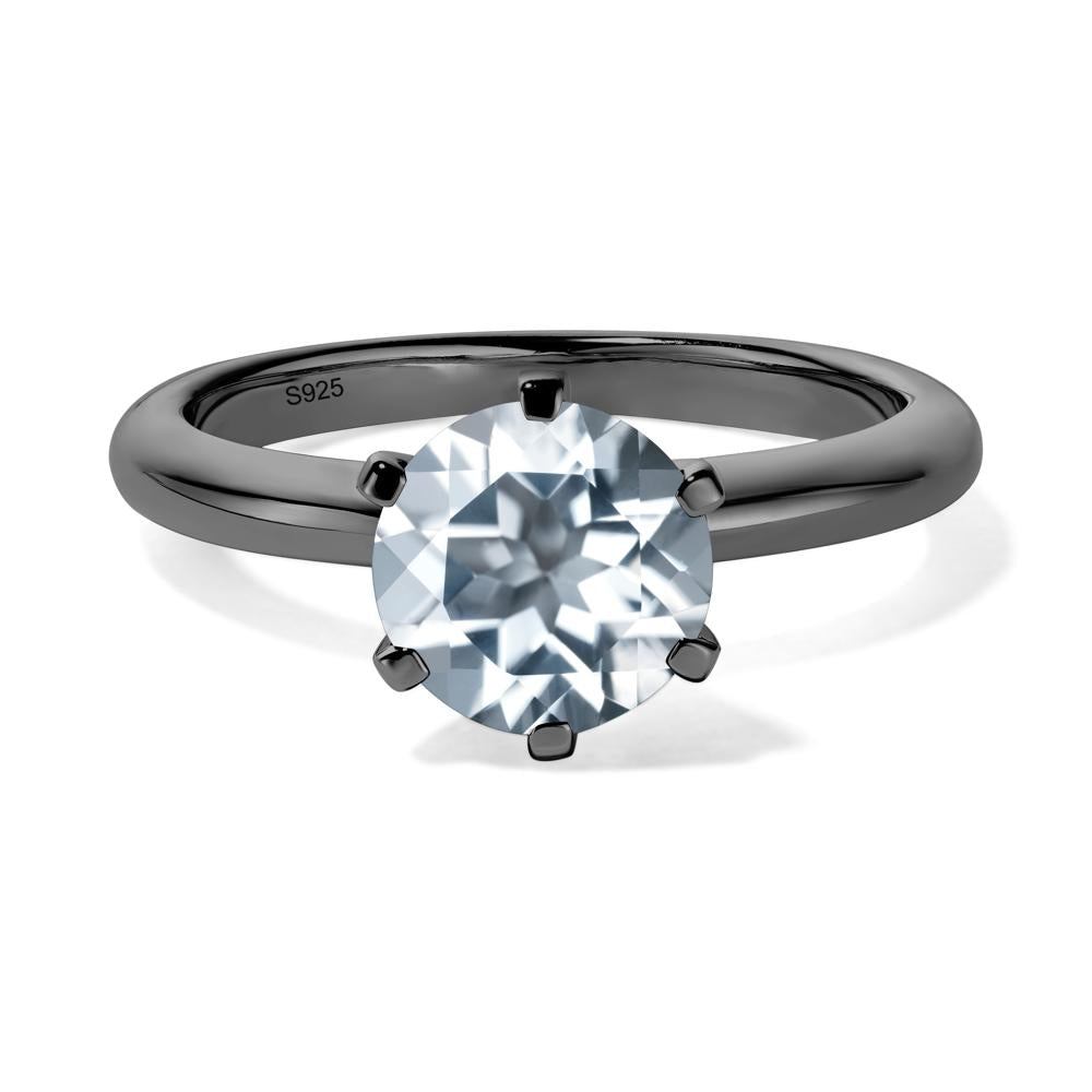Aquamarine Cathedral Engagement Ring - LUO Jewelry #metal_black finish sterling silver