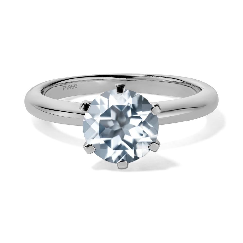 Aquamarine Cathedral Engagement Ring - LUO Jewelry #metal_platinum