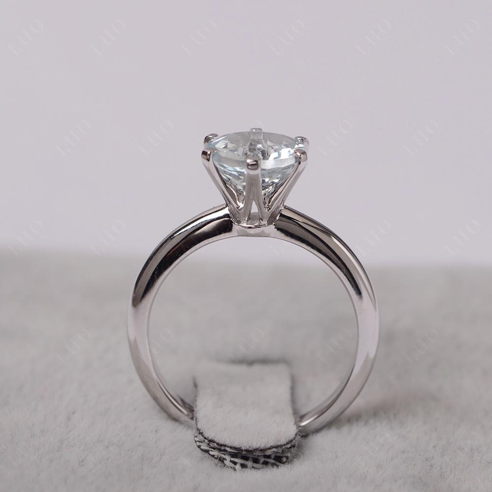 Aquamarine Cathedral Engagement Ring - LUO Jewelry
