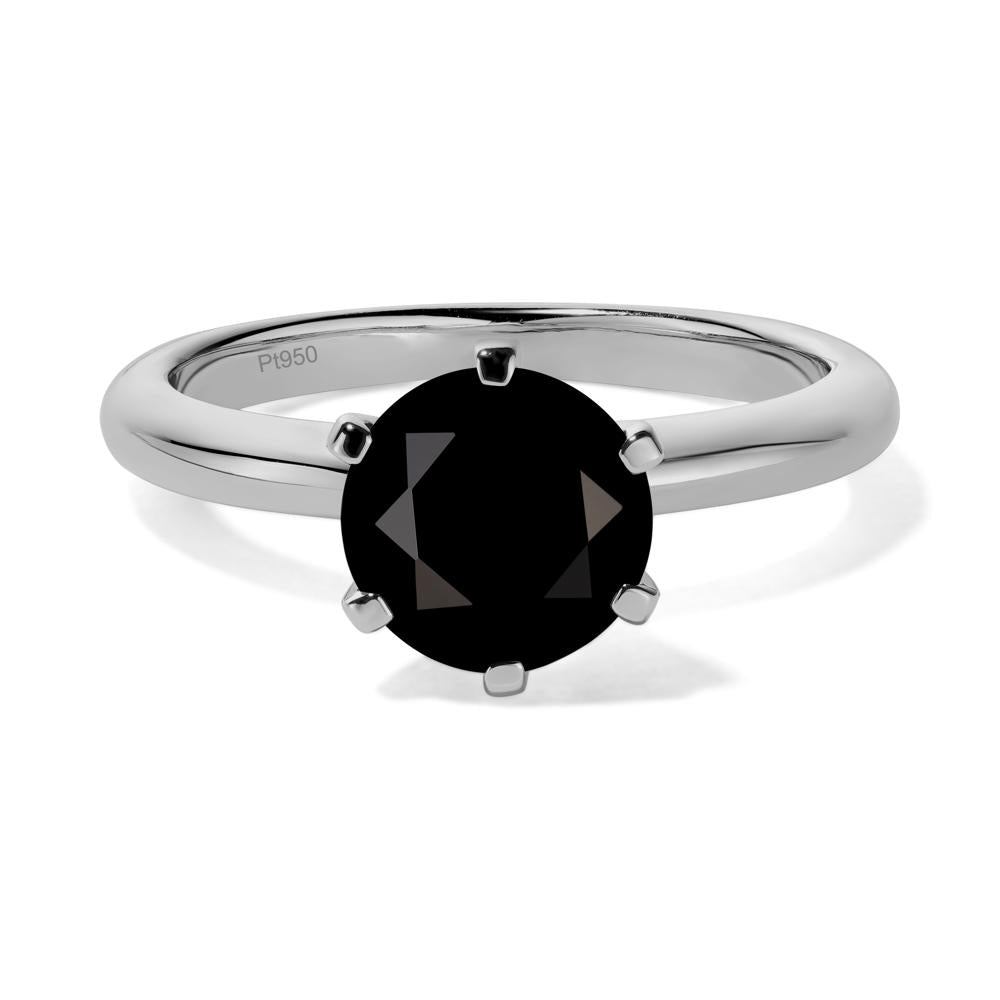 Black Stone Cathedral Engagement Ring - LUO Jewelry #metal_platinum
