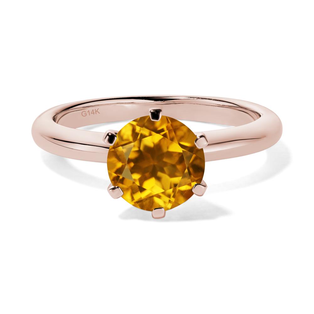 Citrine Cathedral Engagement Ring - LUO Jewelry #metal_14k rose gold