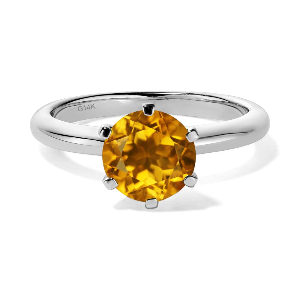 Citrine Cathedral Engagement Ring - LUO Jewelry #metal_14k white gold