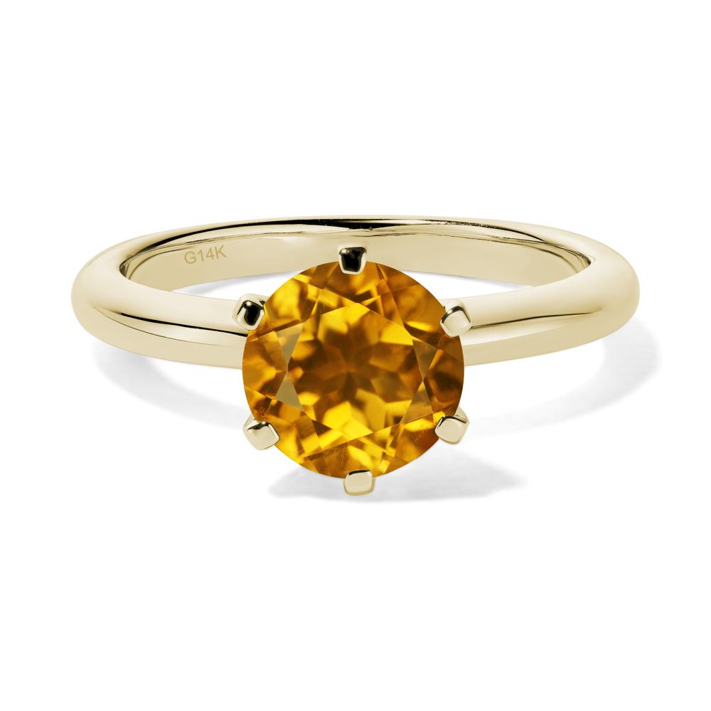 Citrine Cathedral Engagement Ring - LUO Jewelry #metal_14k yellow gold