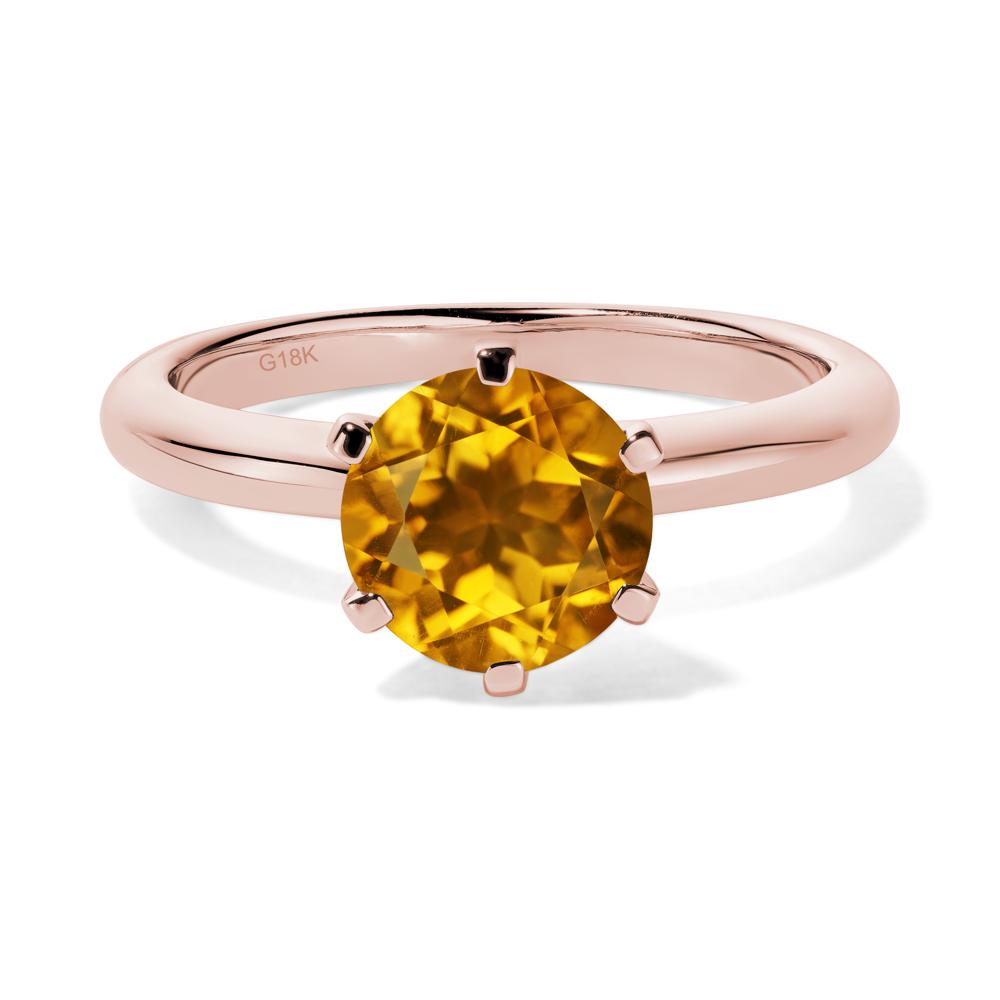 Citrine Cathedral Engagement Ring - LUO Jewelry #metal_18k rose gold