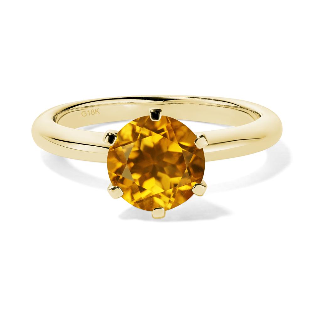 Citrine Cathedral Engagement Ring - LUO Jewelry #metal_18k yellow gold