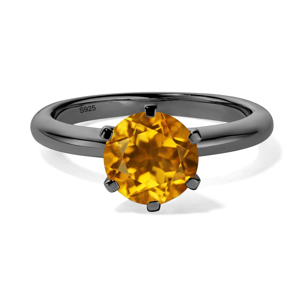Citrine Cathedral Engagement Ring - LUO Jewelry #metal_black finish sterling silver