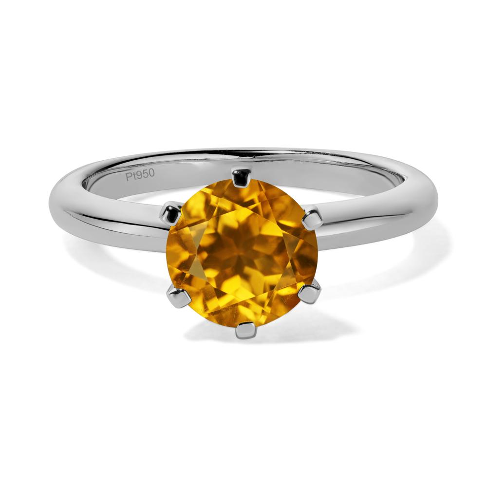 Citrine Cathedral Engagement Ring - LUO Jewelry #metal_platinum