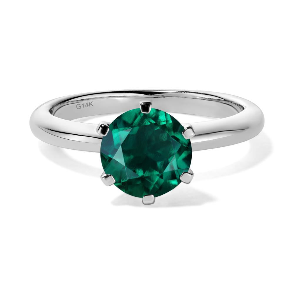 Emerald Cathedral Engagement Ring - LUO Jewelry #metal_14k white gold