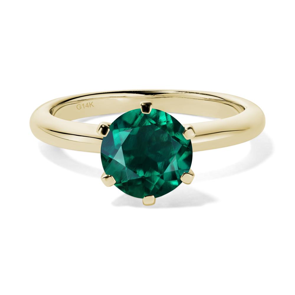 Emerald Cathedral Engagement Ring - LUO Jewelry #metal_14k yellow gold