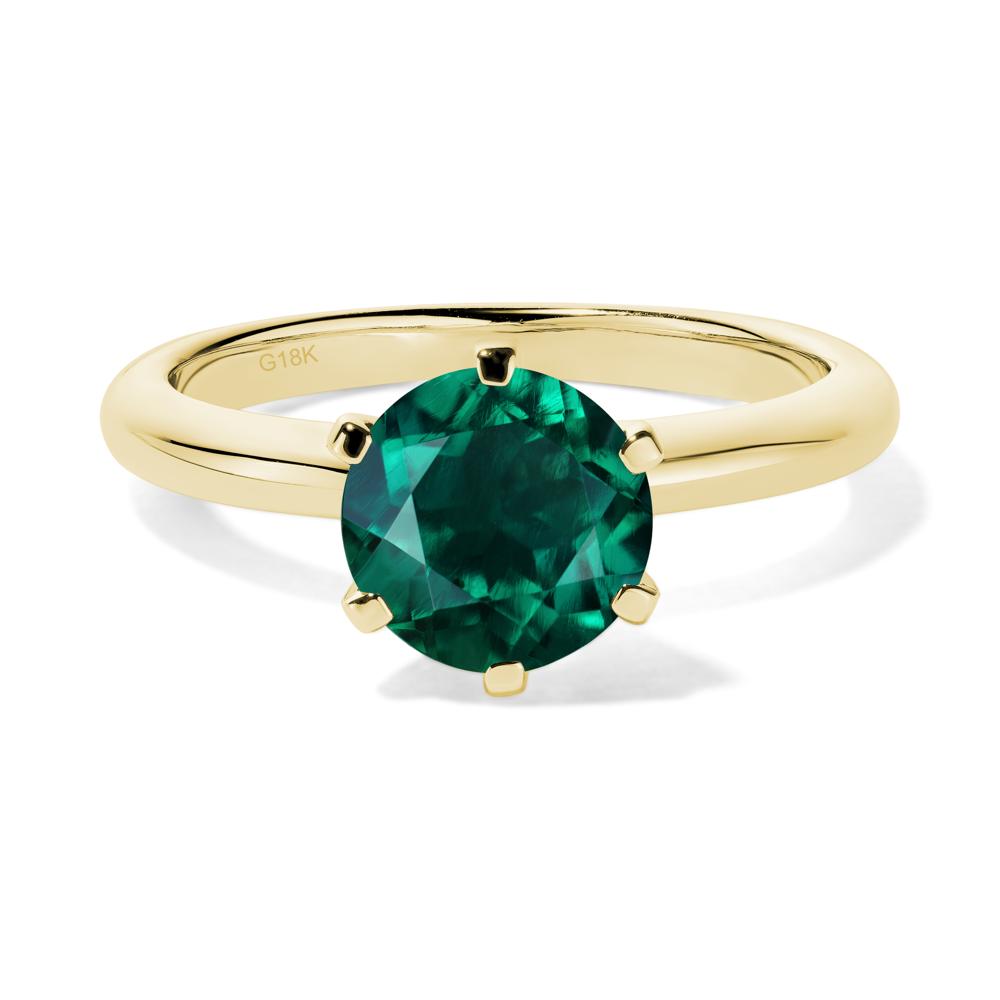 Emerald Cathedral Engagement Ring - LUO Jewelry #metal_18k yellow gold