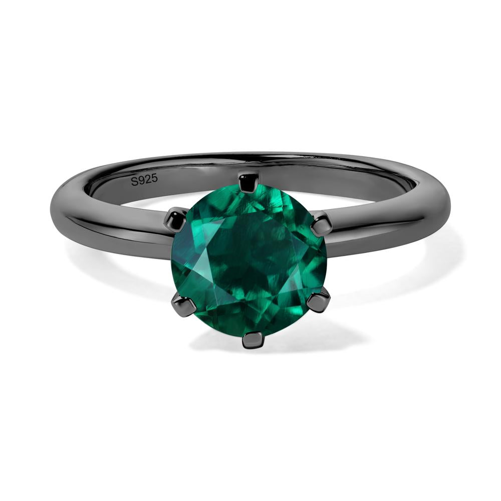 Emerald Cathedral Engagement Ring - LUO Jewelry #metal_black finish sterling silver